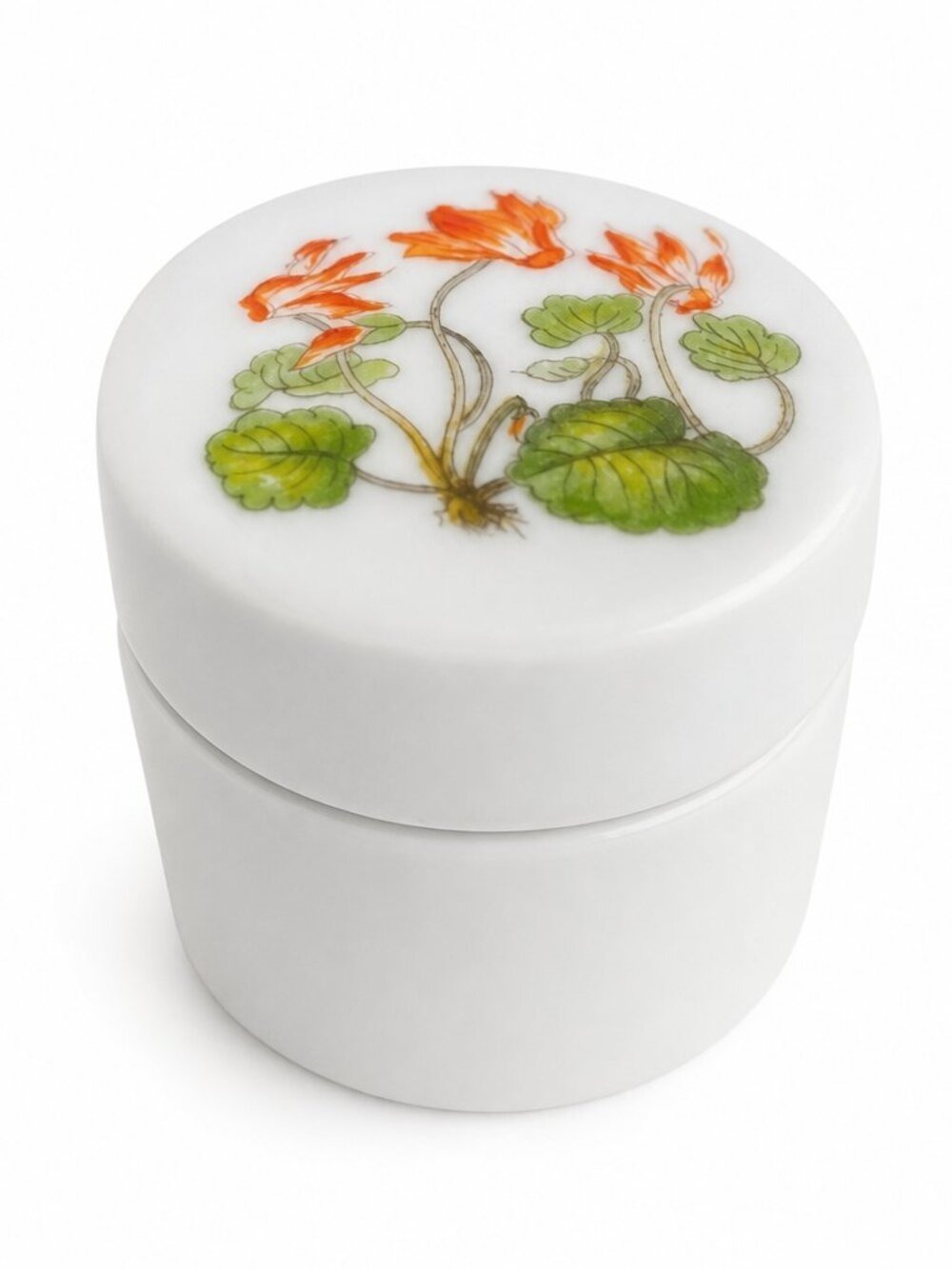 Vintage Takahashi Mini Porcelain Trinket Jar – Made in Japan, Floral Lid